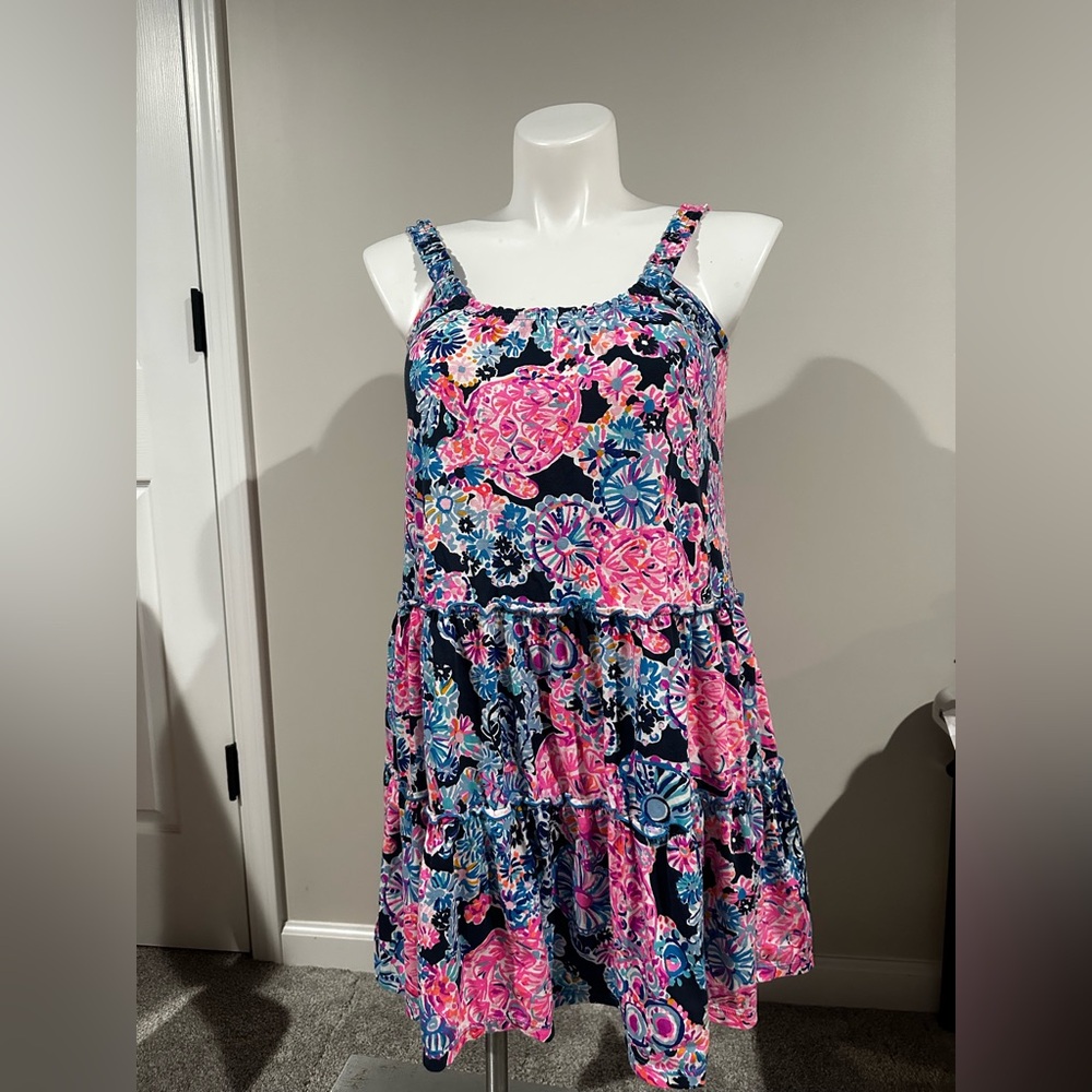 Lilly Pulitzer Loro Swing dress High Tide Navy Turtle Amazement size small - Picture 3 of 5